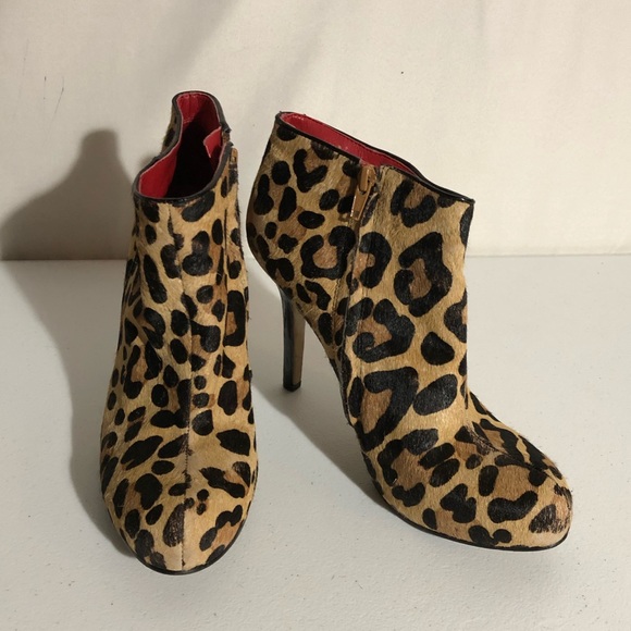 nine west leopard print booties